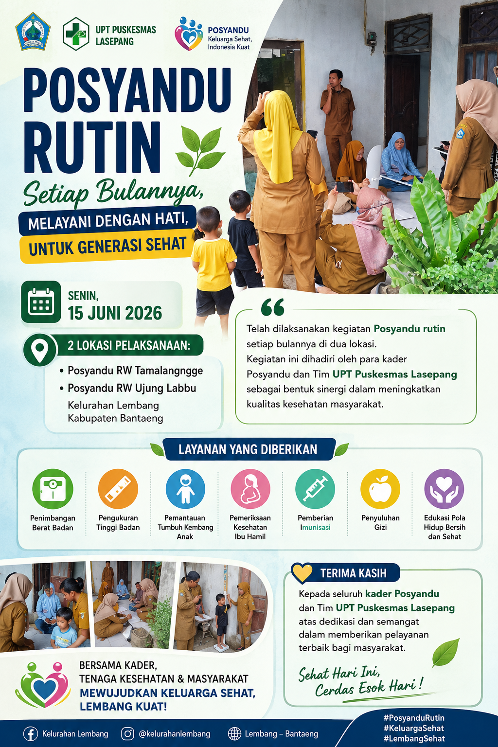 Sinergi Kader dan Tenaga Kesehatan, Posyandu Rutin di Tamalangnge dan Ujung Labbu Wujudkan Generasi Sehat Kelurahan Lembang